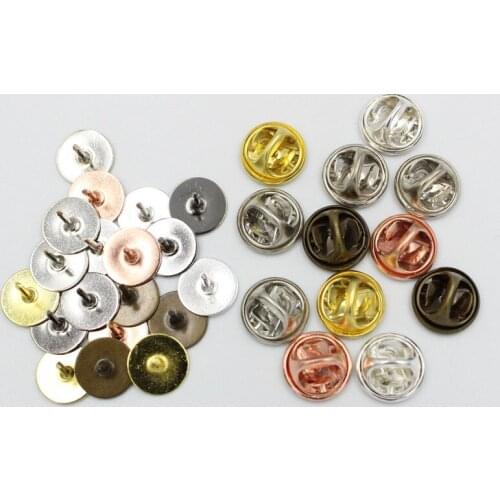 20pcs/lot Gold silver plated Copper Nail Tie Tack Lapel Pin Back Clutch Scatter Butterfly Clasp Squeeze Badge Holder DIY Jewelry
