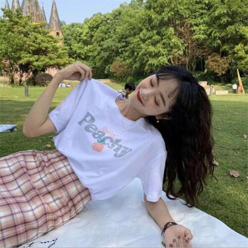 Sweet Lovely T shirt Women Spring Summer Short Sleeve O Neck Women Tshirt Cotton Spandex Women T-shirt