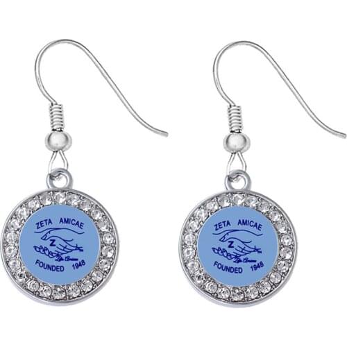 Eco Friendly Metal Alloy Sticker Greek Letter Founded 1948 Zeta Amicae Earrings Greek ZETA Women Gift Jewelry Custom