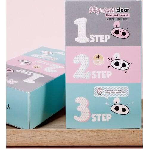 3Step Remove Blackhead Facial Mask black face mask sheet magnetic face masks cosmetic charcoal face mask strips for nose