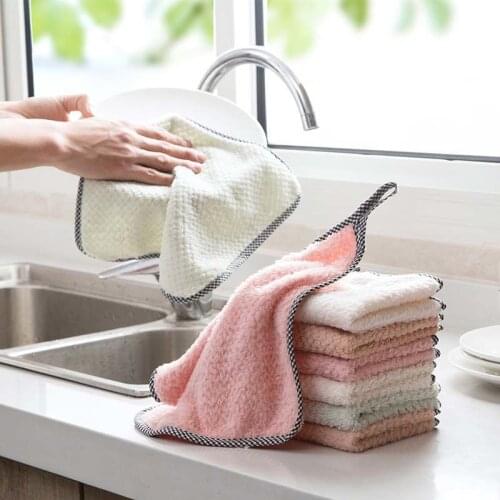 5pcs/lot Home microfiber towels for kitchen Absorbent thicker cloth for cleaning Micro fiber wipe table kitchen towel