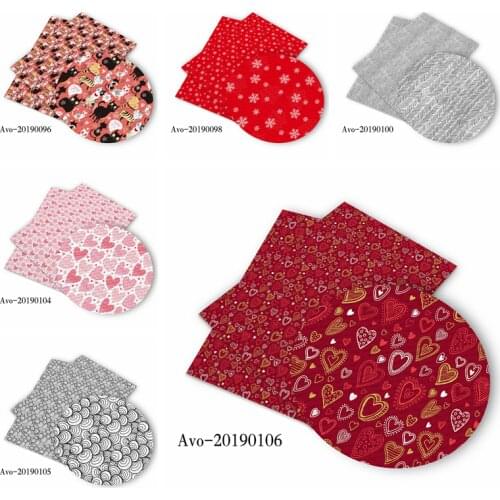 50*150cm New Hot Sell Cartoon Heart Pattern Printed Leather Polyster Cotton Liverpool Bullet Fabric for DIY Handmade By Yards