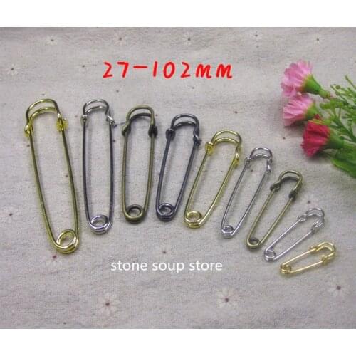 10-30pcs Metal Large Safety Pins Brooch Clasp Nickel Plated Black Antique Bronze Jewelry Accessories Diy Ornament Decoration