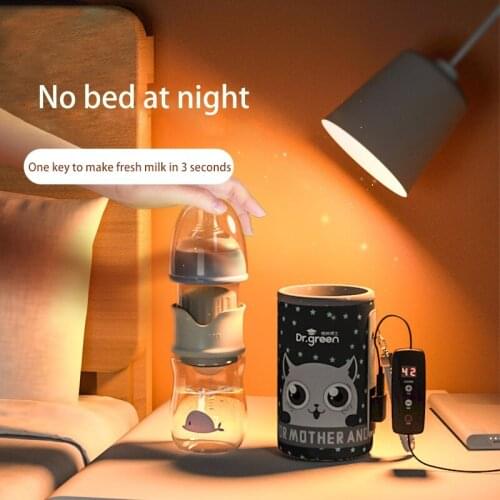 USB insulated feeding bottle, insulated glass, wide mouth PPSU, drop-proof constant temperature, fast milking, cute feeding bott