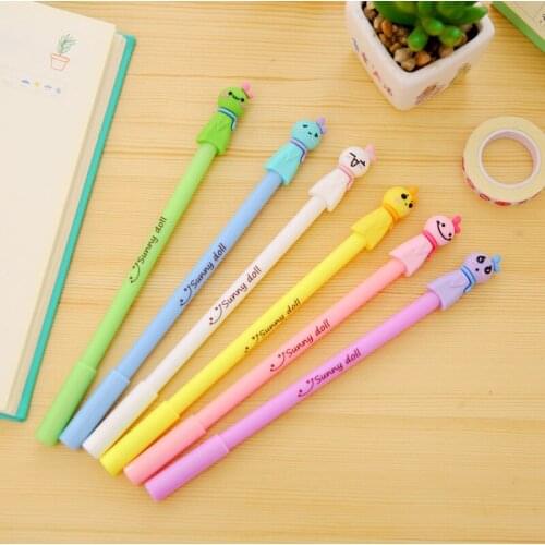 DL Lovely sunny doll pen pen 0.38mm fresh student cartoon creative Korea stationery Stationery for office supplies students
