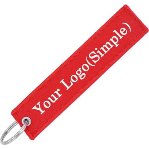 Customized keychain embroidery double-sided 5.1"x1.1"personalized outdoor climbing club tell me your logo and logo color