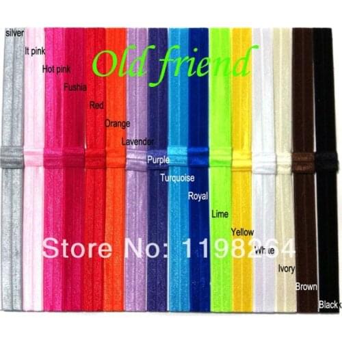 240pcs/lot 16 colors, 5/8" FOE Fold Over Elastic headbands Elastic Headbands free shipping