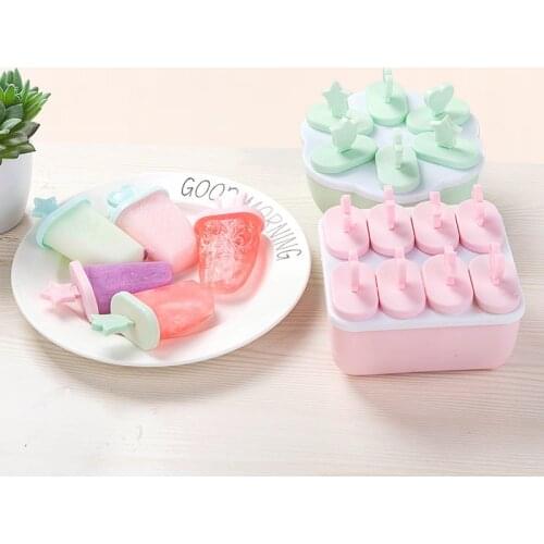 6/8 Cell Ice Cream Molds Silicone Ice Lolly Mold With Lid Ice Cube Tray Popsicle Barrel Diy Mold Dessert Ice Pop Maker Mould