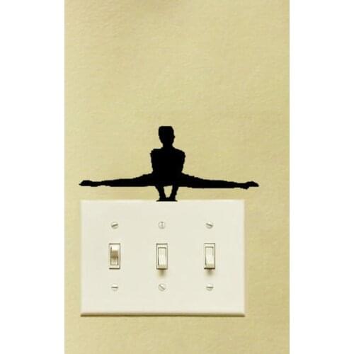 Gymnastics Art Switch Sticker Living room Bedroom Decorative Wall Stickers Vinyl Waterproof Murals JG1940