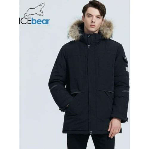 ICEbear 2020 mens winter jacket thick and warm mens cotton coat fashion male clothing hooded Parkas MWD19805I