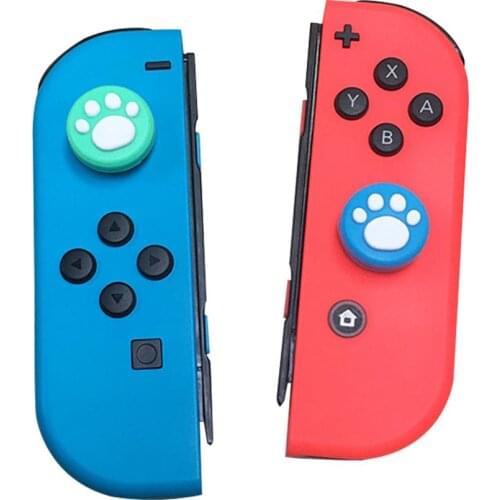 2 PCS Cute Cat Paw Claw Thumb Stick Grip Cap Joystick Cover For Nintendo Switch & Switch Lite Controller Gamepad Thumbstick Case