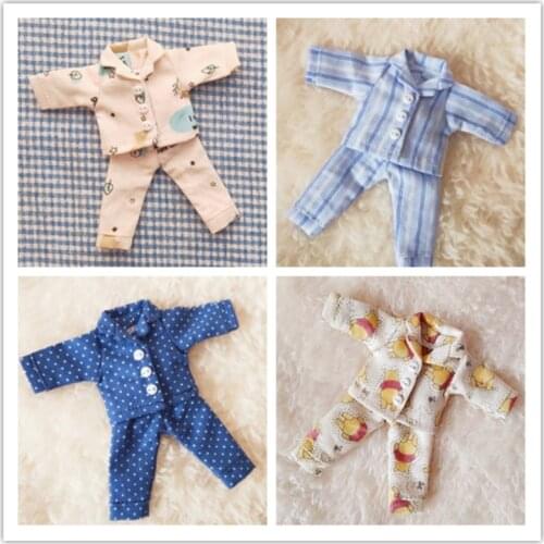 1 Set Cute Mini OB11 Doll Pajamas Outfits for Obitsu 11 Doll Sleepwear Clothes Accessories Toy