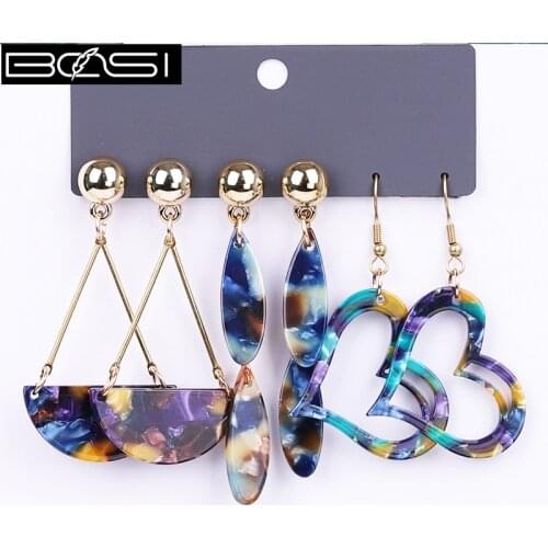 BOSI Acrylic set earrings set fashion jewelry drop earrings Women minimalist long earrings red simple earring girls pendientes