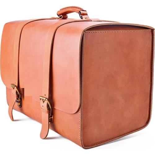 New 100% Leather refined craft for all Vespa Classic Soft Top Box Luggage Storage Bag
