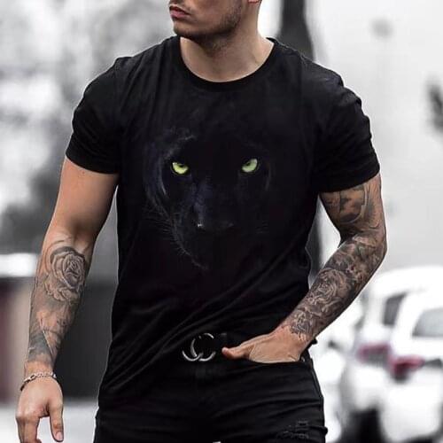 2021 Summer New Mens Street Top European And American Fashion Leopard Printed T-Shirt (in Stock)