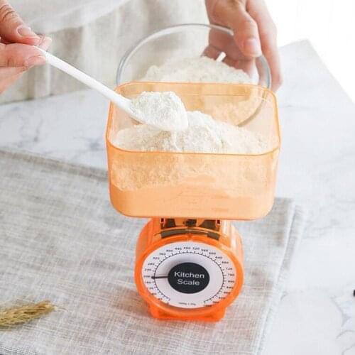 New Mini Mechanical Kitchen Scale For Home Restaurant Cooking Vegetables With Red Dial Mechanical Baking Easy Weighing Tool Tray