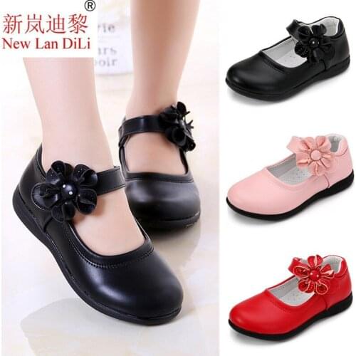 New Arrive Girls Shoes 2021 Autumn Baby Girls Leather shoes Fashion Flowers Princess Shoes Roman Style Children Kids Party shoes