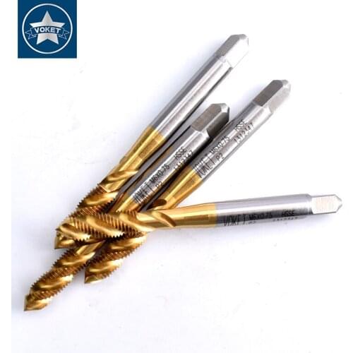 HSSE Right Hand With TIN Fine Thread Sprial Fluted tap M1.4 M1.6 M1.7 M1.8 M2 M2.2 M2.5 M2.6 X0.25X0.35 Metric Screw Thread taps