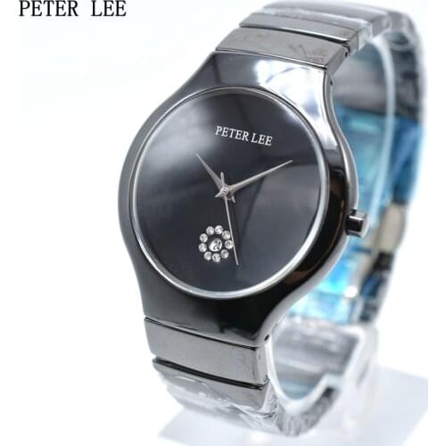 PETER LEE Luxury Brand Ceramic Quartz Watch Fashion Simple Men Watch Business Waterproof Watch Elegant Male Clocks reloj hombre