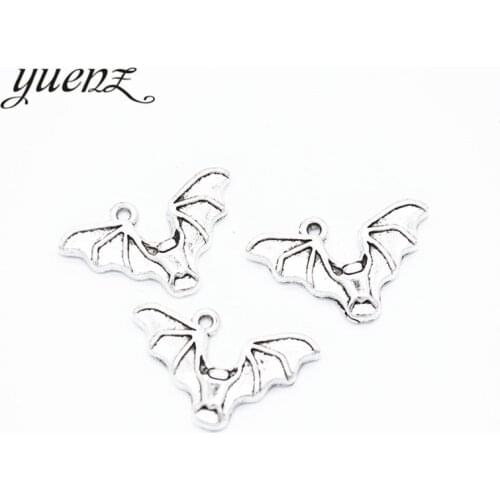 YuenZ 15pcs Antique silver color bat Charms Pendants DIY Jewelry for Necklace Bracelet Making Accessaries 24*15mm D552