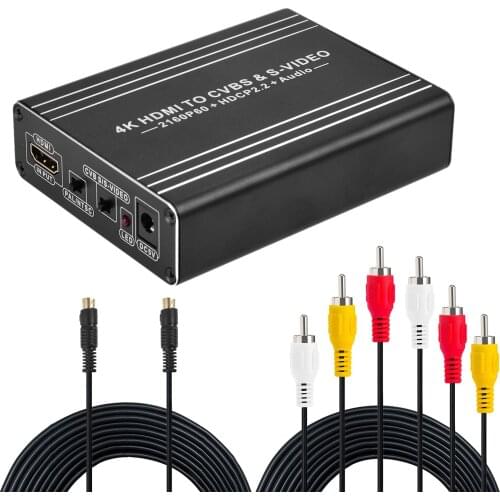 4K 60HZ To AV+SVIDEO HD And CVBS Converter Video Audio Adapter Support 2.0b HDMI-compatibe To RCA/S-Video Converter Drop Ship