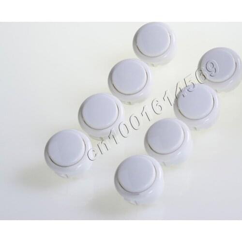 Reyann 8 pcs/Lot Arcade Push Button Perfect Replace SANWA Buttons OBSF-30 OBSN-30 OBSC-30 Push Button & PacMan Games 1# White