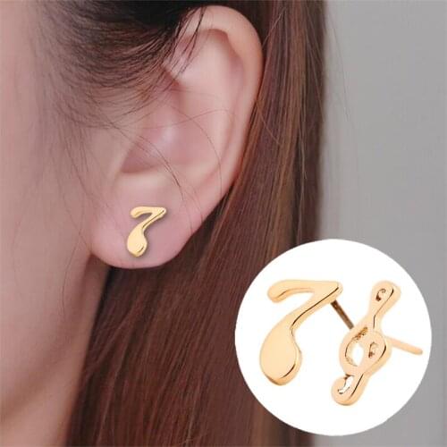 Shuangshuo 2017 Summer New Fashion Music Note Stud Earrings for Women Fashion Music Jewelry Party Gifts