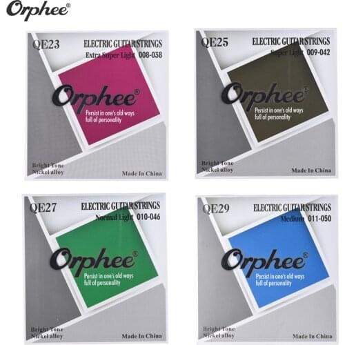 Orphee QE23 Electric Guitar String 6pcs/Set(.008-.038) Hexagonal Steel Core Nickel Alloy Extra Super Light Tension Guitar Parts