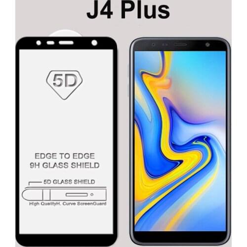 Ultra-Thin black color full screen protector Tempered Glass film For Samsung Galaxy J4 Plus 2018 Screen protective glass film