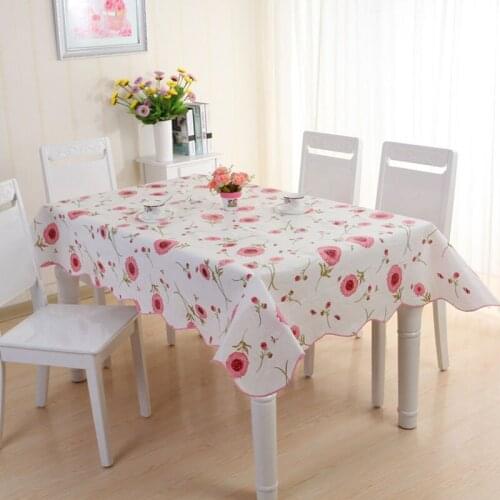 PVC Waterproof Tablecloth Oil-proof Anti-scalding Disposable Household Long Tablecloth Tablecloth Thin Section ok