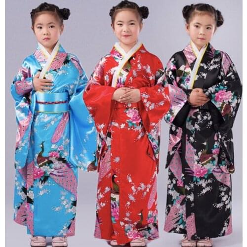 Kids Japanese Tradition Womens Style Kimono Cosplay Costumes Kimono Outfit Cosplay Costume Halloween Carnival Party Cosplay