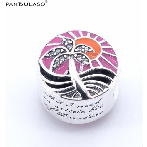 Female Fashion Jewelry Paradise Sunset Charm Sun Beads Fits Charms Bracelets For Woman Sterling Silver Jewelry
