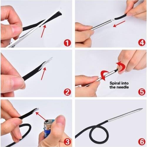 2pcs 550 Paracord Fids Lacing Stitching Weaving Needles Stainless Steel Umbrella rope bracelet knitting needle A1