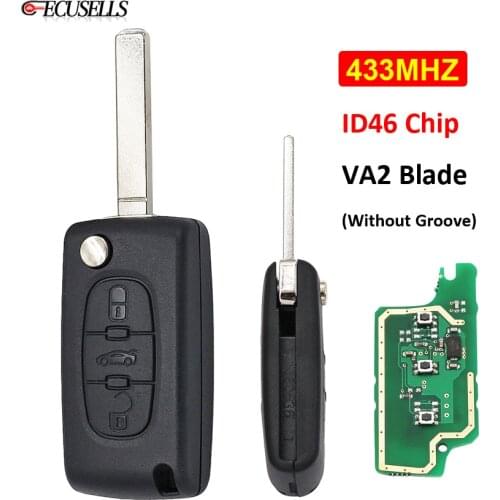 3 Button Remote Key 433MHZ ID46 Chip for Citroen C2 C3 C4 C5 C6 C8 Xsara Picasso SAXO Berlingo for Peugeot 307 408 VA2 Blade