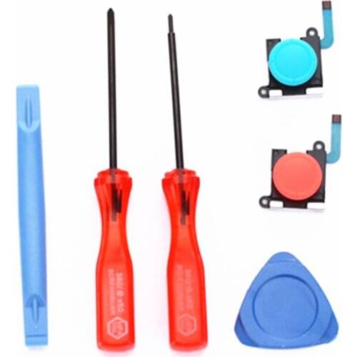 3D Analog Gamepad Thumb Stick for Nintend Switch NS Joy Con Joystic Sensor Module Repair Tool for JoyCon Replacement Blue Red