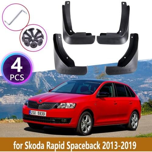4PCS Front Rear Mudguards For Skoda Rapid Spaceback Hatchback 2013~2019 Cladding Splash Mud Flaps Guards Mudflap Car Accessories