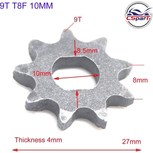 9 Tooth 9T T8F Oval 10MM Razor EVO X-Treme IZIP Gear Sprocket 500W 800W 1000W Electric Motor Scooter