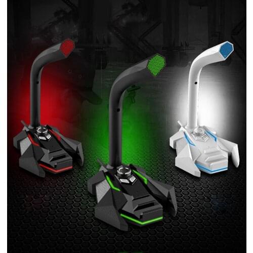 Besegad USB Microphone Mic Wired Desktop Mikrofon with LED Indicator for PS4 Gaming Online Chatting Recording Streaming