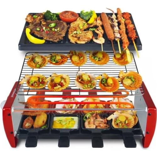 Smokeless Electric Barbecue Grill 220V Multifunctional Electric Grill Pan Korean Style Non-stick BBQ Machine Grill Electric
