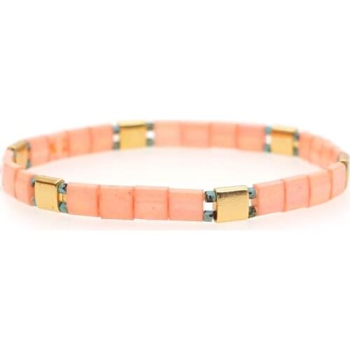 Go2boho Bracelet For Girl Friends Gift Boho Pink Tila Beads Bracelets For Women Jewelry Real Tila Glass Beads Pulseras For Lover