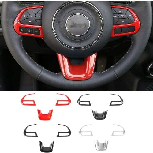 ABS Car Steering Wheel Decorative Frame Cover for Jeep Renegade 2015-2021 Compass 2017+ Car Accessories
