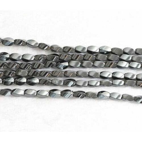 Black Hematite Stone Natural Hot 5X7mm 6X12mm Twist Shape Beads Loose Beads 15 Inches B223