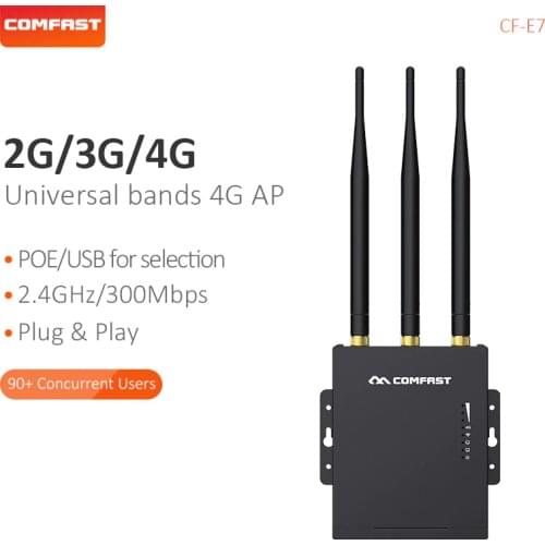 Comfast High-Speed Outdoor AP 2.4G 4G LTE Wireless AP Wifi Router Plug and Play Wireless Router Access Point CF-E7