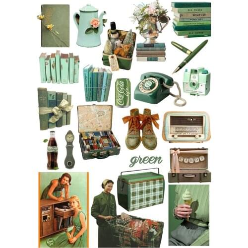 Color series vintage Stickers Crafts And Scrapbooking book Decorative sticker DIY Stationery