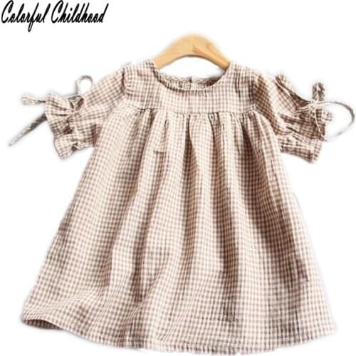 Toddler Girls Summer Dress Baby Short Sleeve Plaids Kids Party Christmas Dresses For Girls Casual School Clothes vestidos 18m-5t