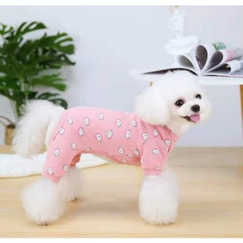 Cotton Dog Clothes Pet Dog Clothing Wholesale Schnauzer Teddy Dog Cat Puppy Pajamas Jumpsuit For Small Dog Four Leg Home Clothes