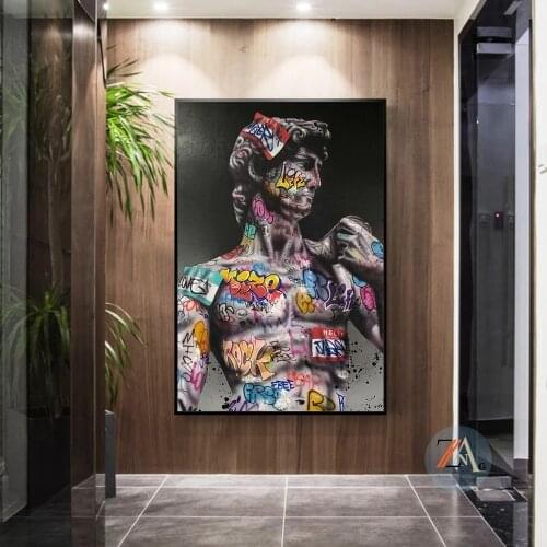 Art painting wall art posters and printing street art painting living room David art sculpture living room hallway decoration