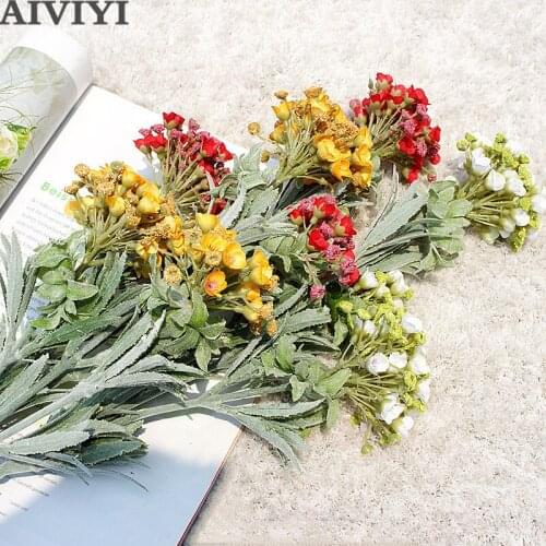 Artificial flower 3 fork cat eye snowball simulation flower for wedding decoration fake flower home decoration