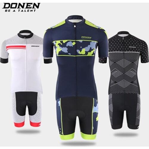 DONEN Pro team Men Short Sleeve Mtb Cycling Clothing Bicycle Cycling Jersey Sets Bike Mountain Bike Clothing Cycling Set jersey