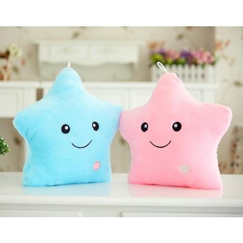 Colorful Luminous Pillow Cotton Soft Touching Room Decoration Baby Bedding Supplies Children Glowing Gifts Stuffed Plush Toys